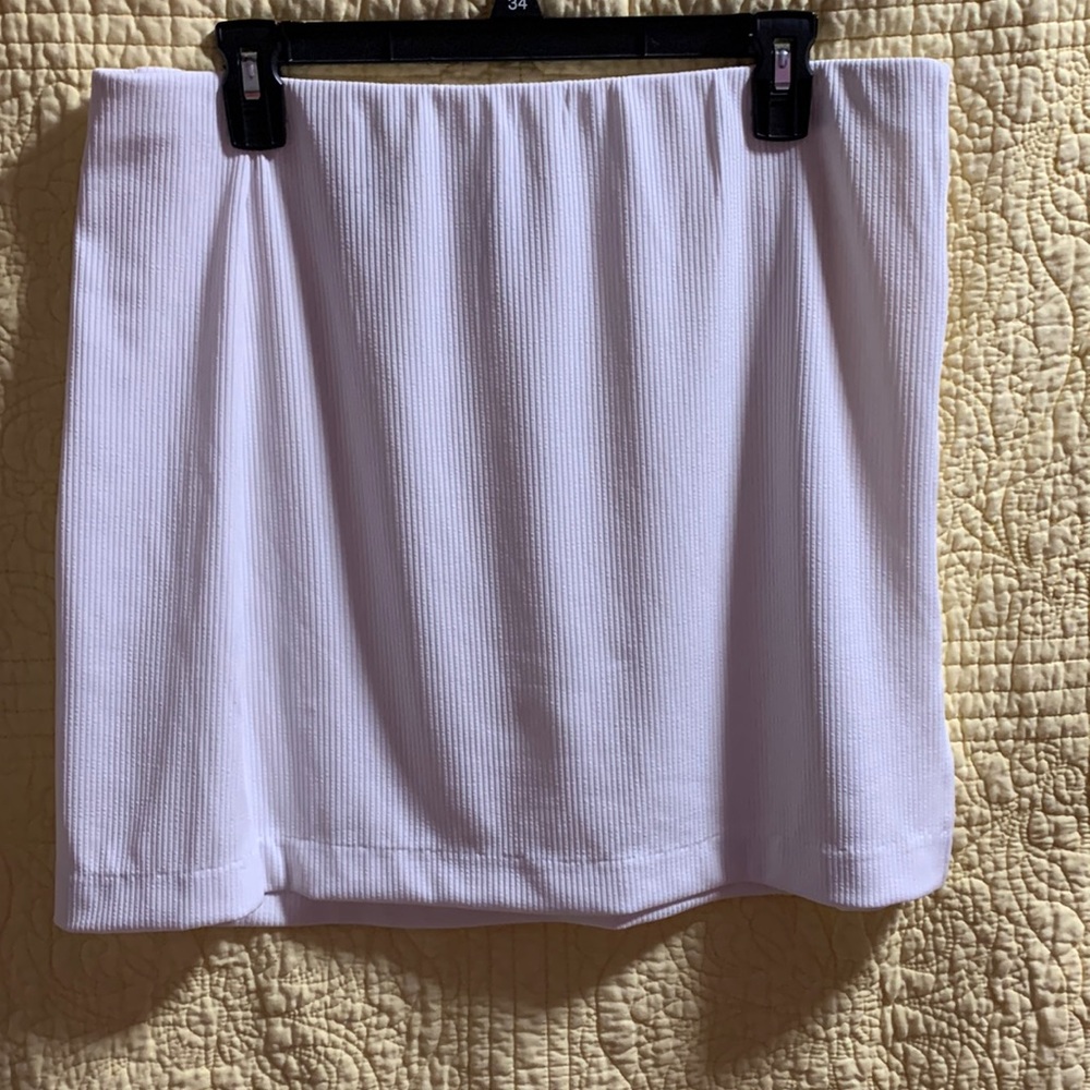Divided ribbed cotton spandex blend skirt white size L EUC
